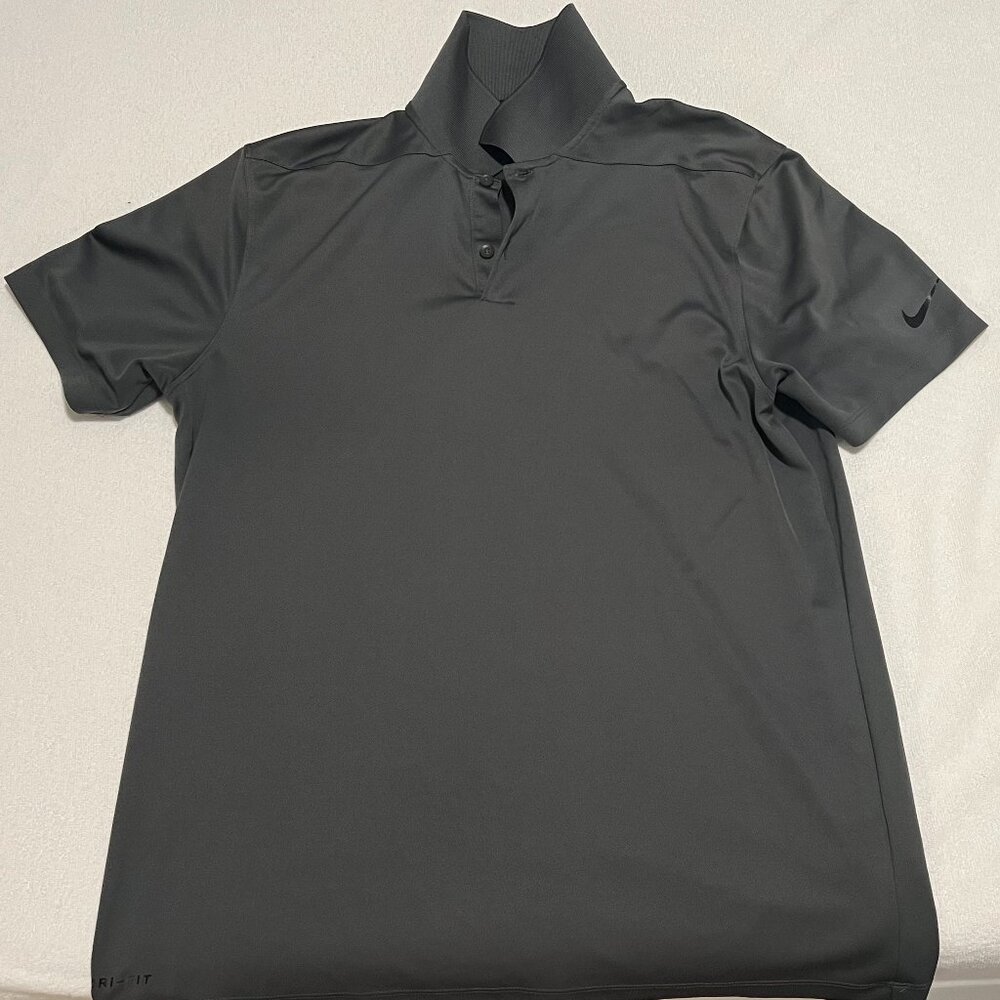 nike dri-fit golf shirt - solid gray medium